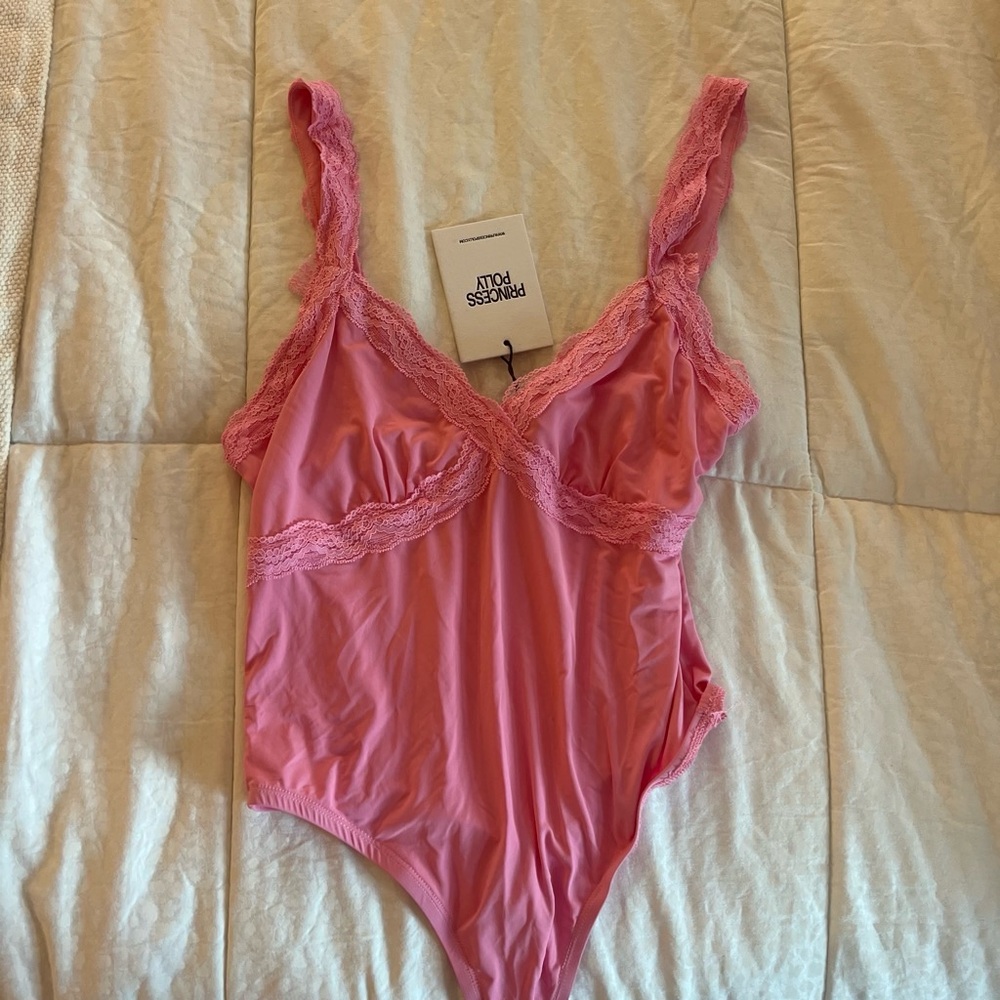 Princess Polly Lace Pink Bodysuit NWT